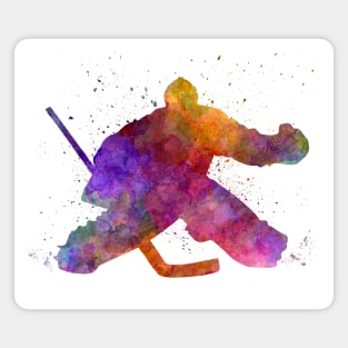 Hockey goalkeeper in watercolor Magnet